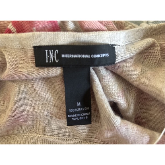 NWT INC. International Concepts Floral Pink Tan Tunic Dress Fairy Sz M - Picture 10 of 11